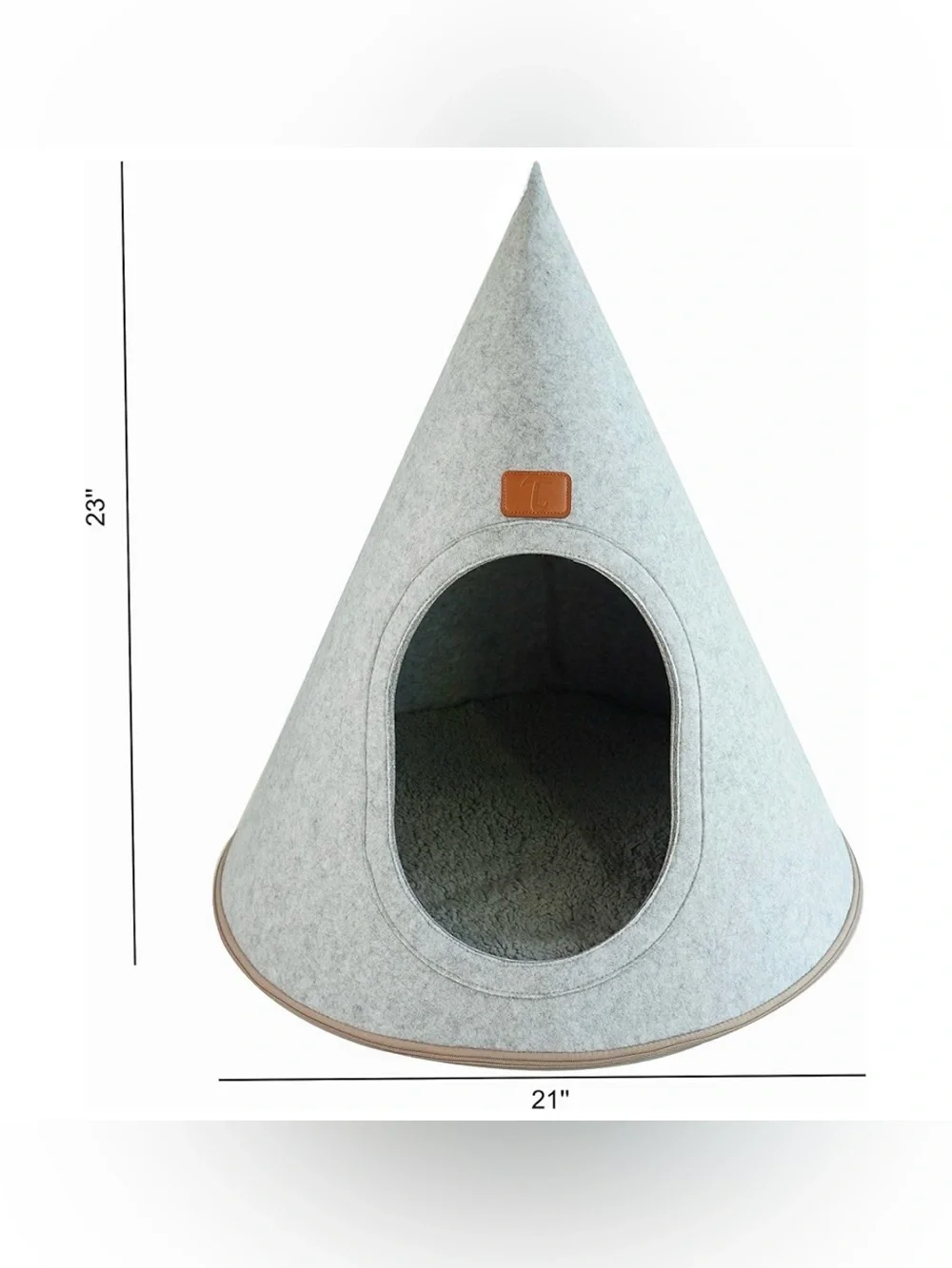 🐶Modern Pet Home Felt Fabric Animal House My Secret Cone Cave - Size Small